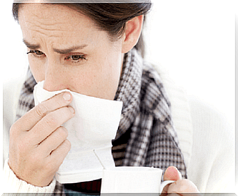 Cold woman due to weakened immune system