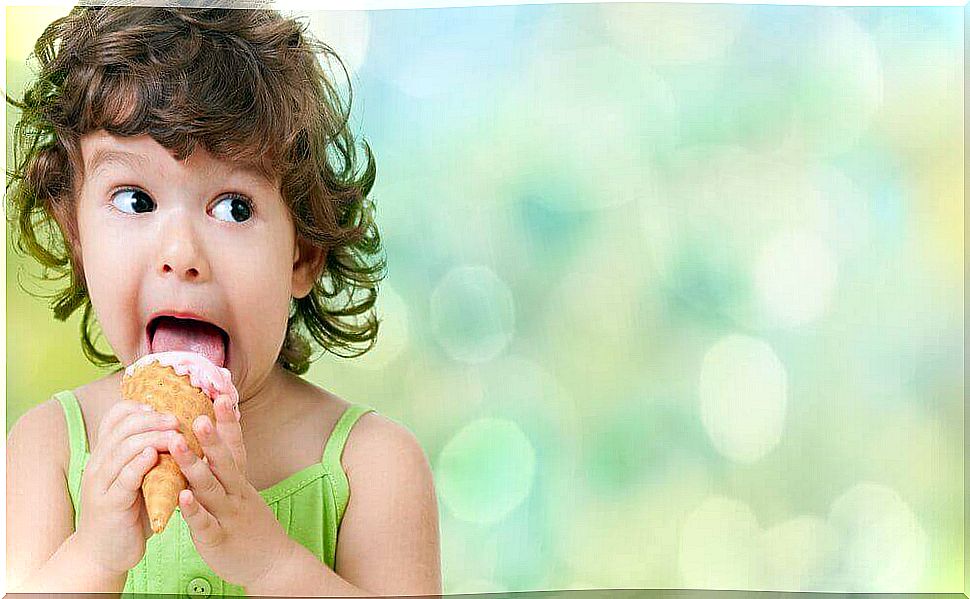 child with an ice cream