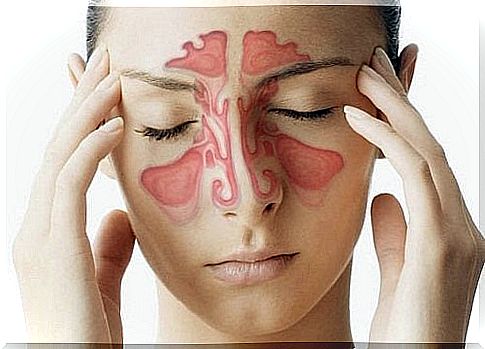 A woman with a sinus infection