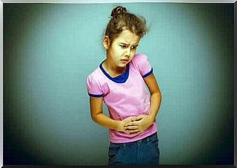 Girl with an intestinal infection