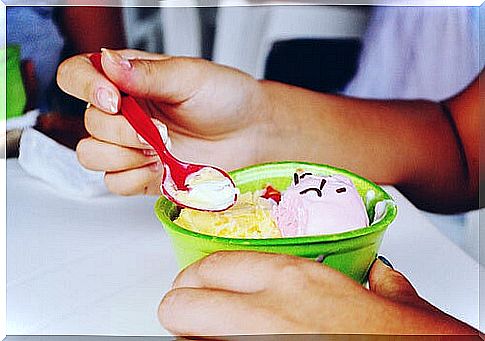 A bowl of healthy ice cream