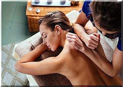 woman on a massage table