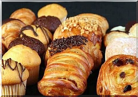 Pastries such as coffee rolls and muffins